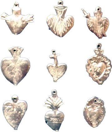 50 ASST HEART MILAGROS 1" TO 1 1/2" SET OF 50
