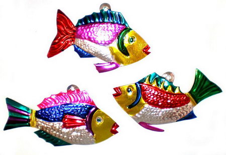 ASST FISH ORNAMENTS 4" - set of 6